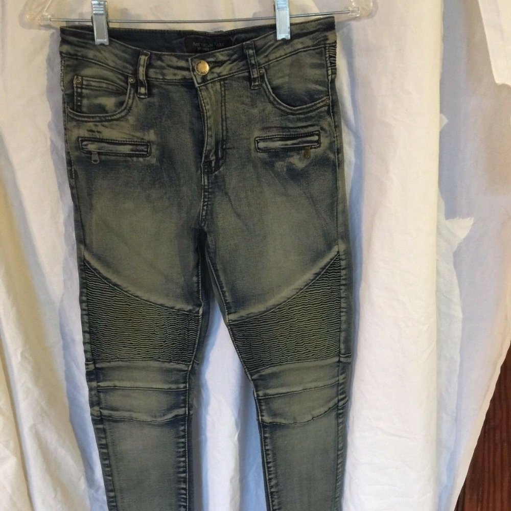 American Bazi Low Rise Moto Biker Skinny Jeans